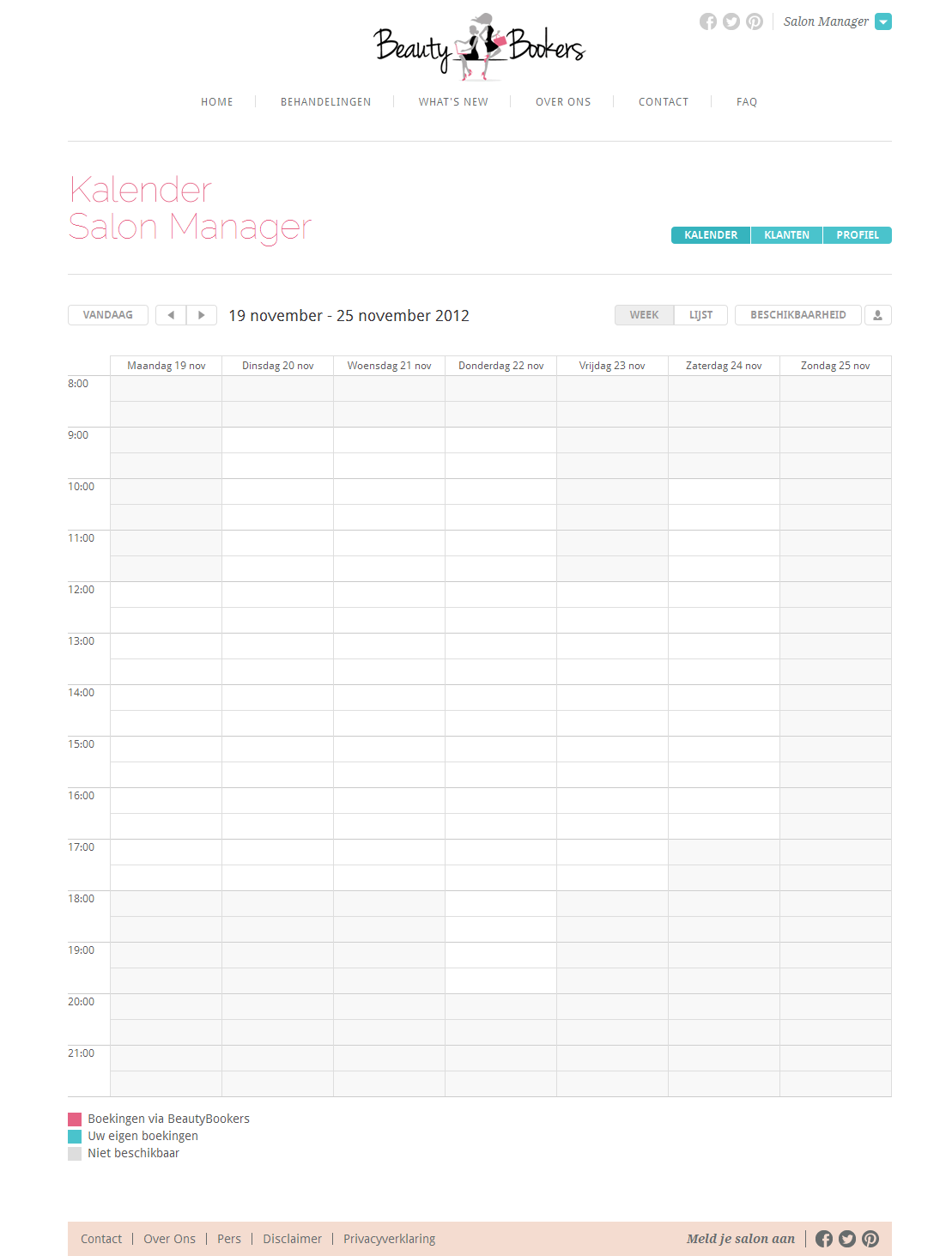 Online Kalender - leeg